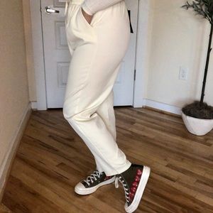 Cream cigarette pants